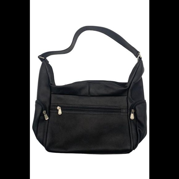 Le Donne Leather Aria Hobo Shoulder Bag Black - Picture 1 of 2
